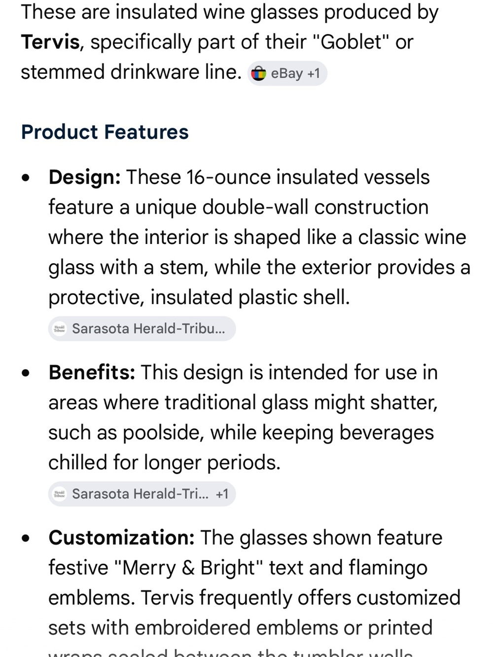 tervis Clear Wine Glasses with Pink Flamingo Merry and Bright - Picture 6 of 6